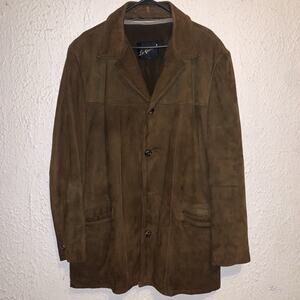 Vintage 70s Le Girerd Men's Leather Suede Jacket w/Liner Brown Size 44